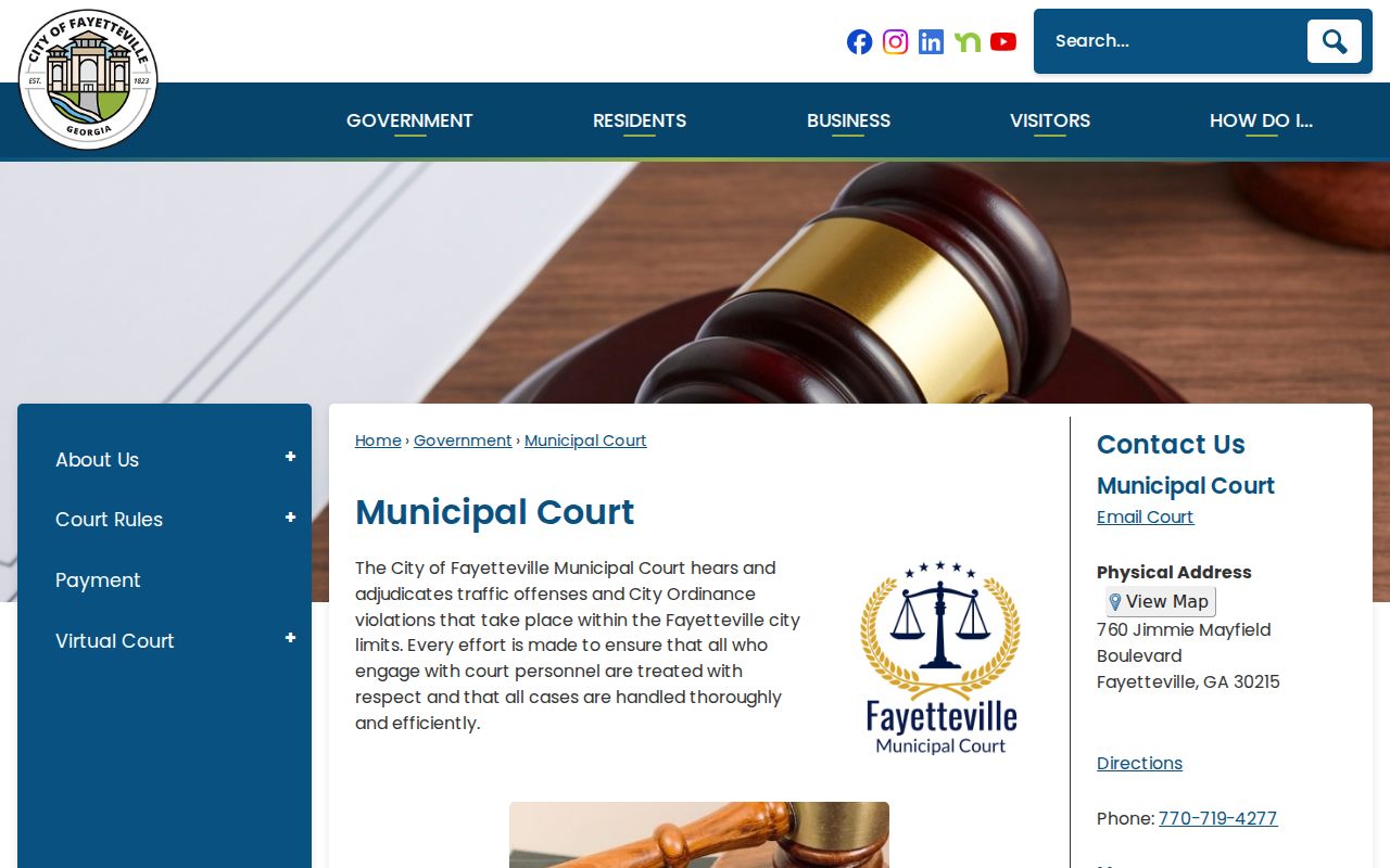 Fayetteville warrant records municipal court contact information