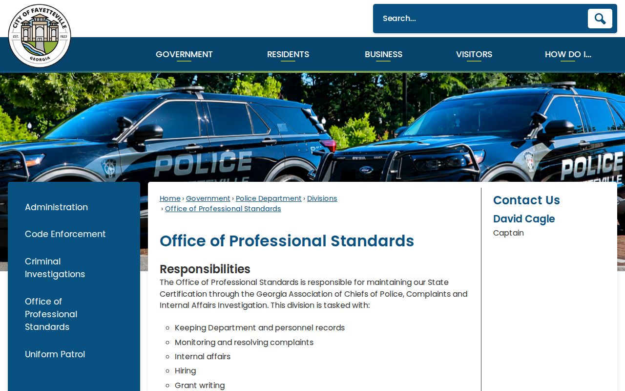 Fayetteville municipal warrant unit staffing and service role