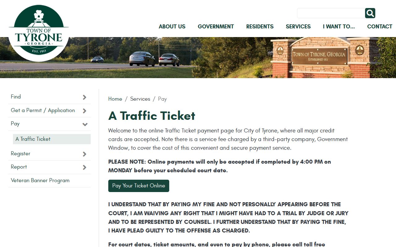Tyrone traffic payment cutoff and plea warning